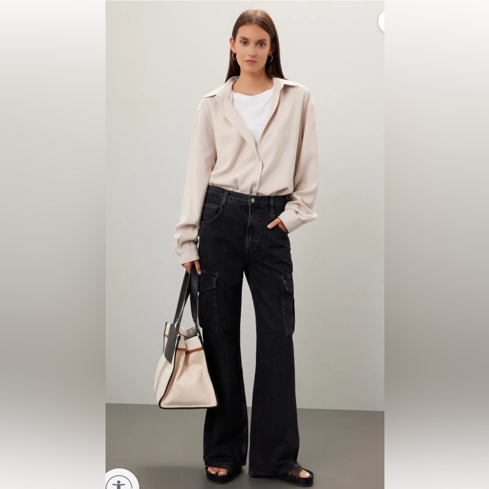 Agolde Black Minka Cargo Jeans